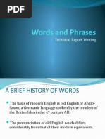 Words and Phrases: Technical Report Writing