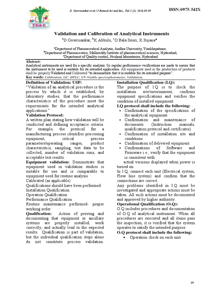 Iq Oq Pq Pdf Verification And Validation Gas Chromatography