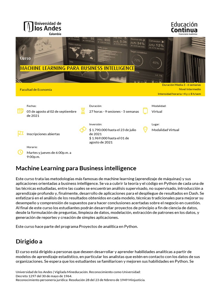 Machine Learning para BI en Python | PDF | Aprendizaje automático ...