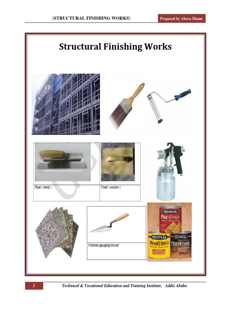 Structural Finishing Works Overview | PDF | Flooring | Plaster
