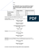 Consumo de Energia Elétrica - Execícios Resolvidos