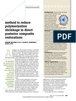 An Alternative Method to Reduce Polymerization Shrinkage in Direct Posterior Composite Restorations