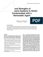 Bond Strengths of Two Adhesive Systems To Dentin Contaminated With A Hemostatic Agent