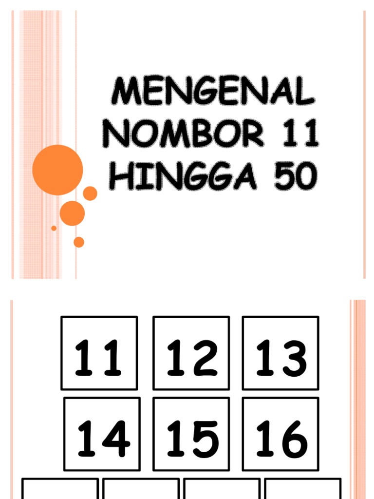 Mengenal Nombor 11 Hingga 50 | PDF
