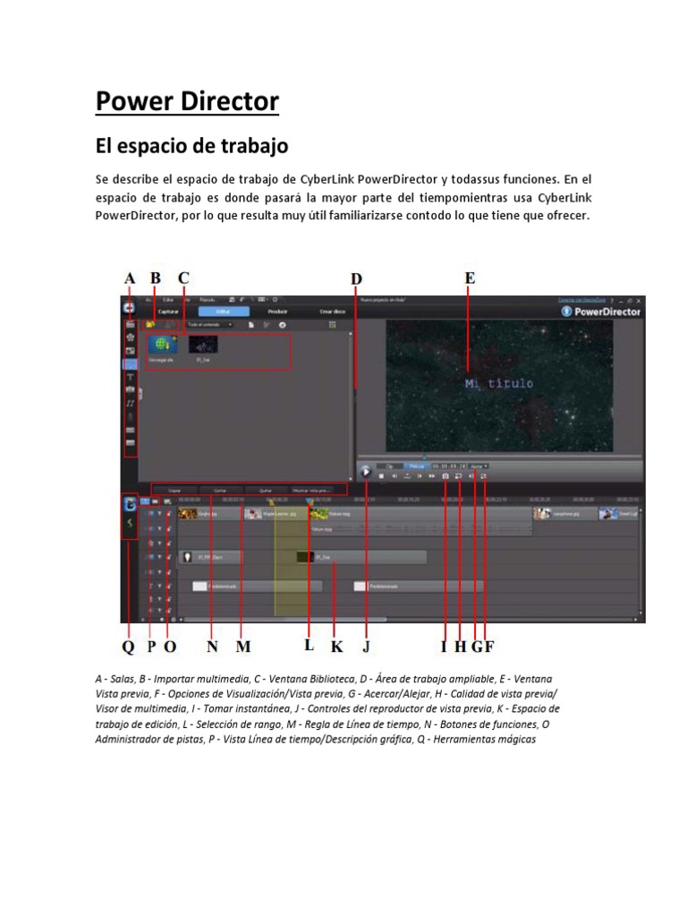 Guía del Espacio de Trabajo en PowerDirector | PDF | Multimedia | Imagen