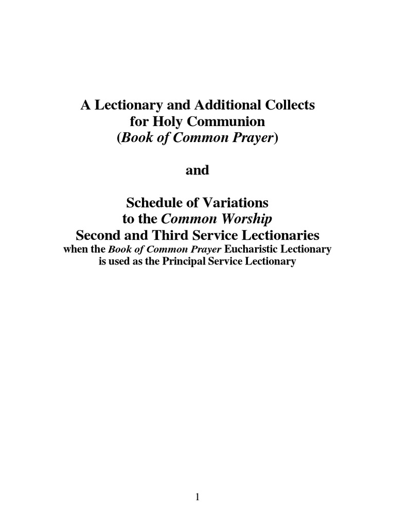Lectionary PDF Lectionary Lent