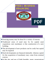 BUSINESS FINANCING CHAPTER: SOURCES AND TYPES