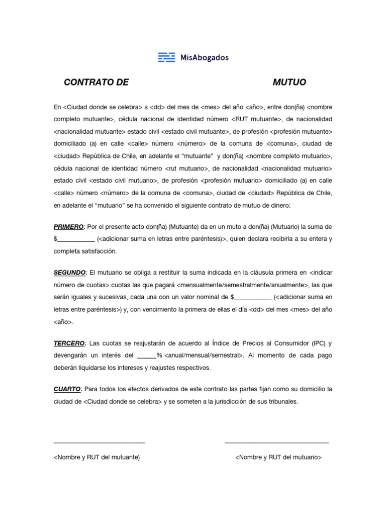 Contrato De Mutuo Pdf _ EL CONTRATO DE MUTUO CON INTERÉS Y EL – XNTT