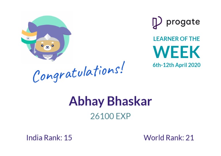 Progate Learner of The Week | PDF
