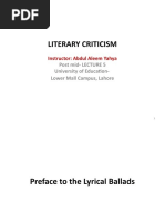 Post Mid - Lecture 5 - Preface To The Lyrical Ballads