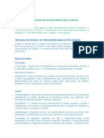 e 8. Ações para Aumentar o Valor Percebido Pelo Cliente e Técnicas de Vendas