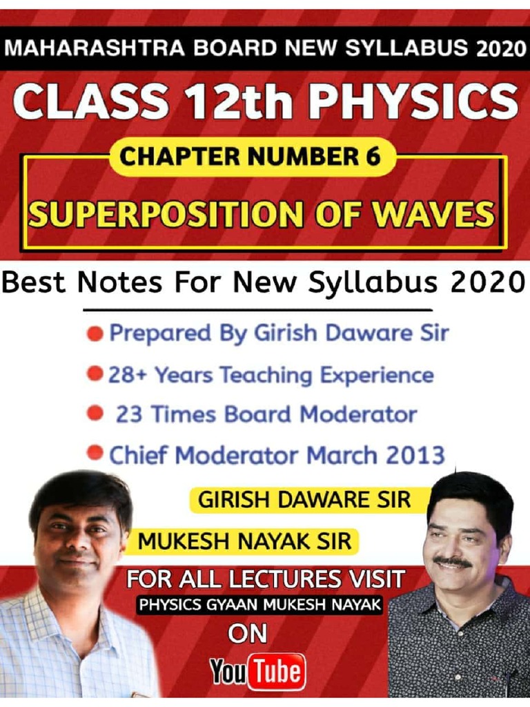 6 SUPERPOSITION OF WAVES State Board MH | PDF