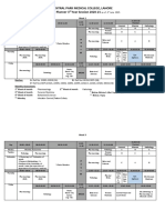 Central Park Medical College, Lahore Weekly Planner 3 Year Session 2020-21