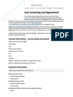 COVID-19 Vaccine Screening and Agreement: Contact Information - Person Being Vaccinated