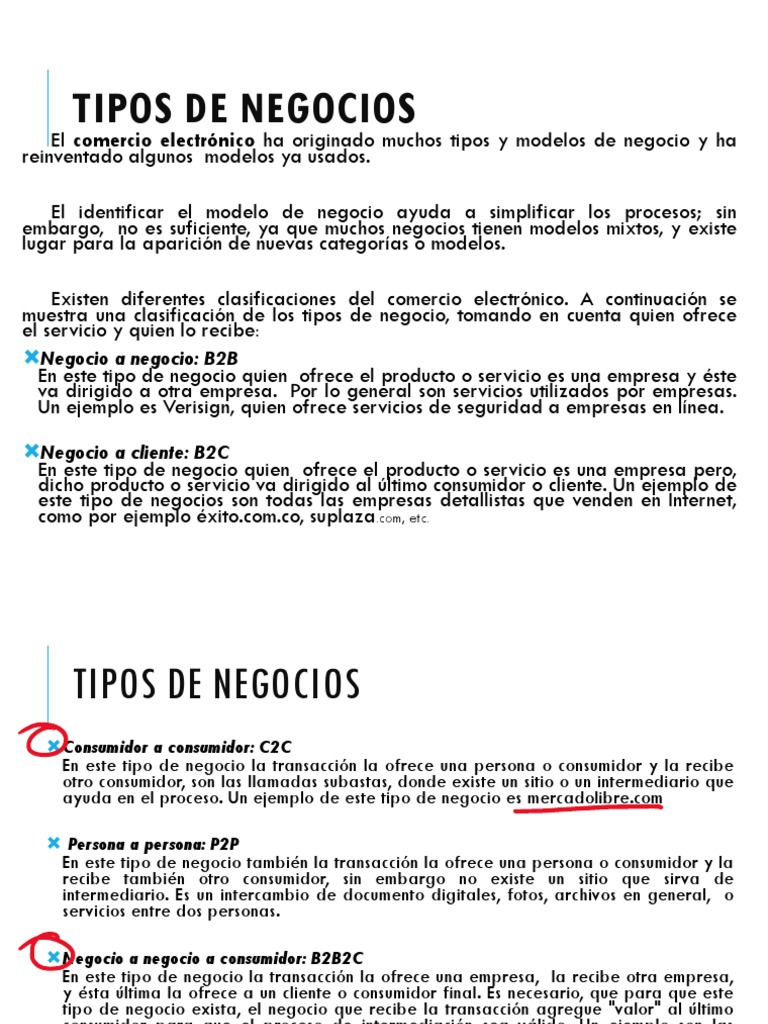Tipos y Modelos de Negocios Electrónicos | PDF | Comercio electrónico ...