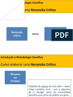 Introdução à metodologia científica: Como elaborar uma recensão crítica