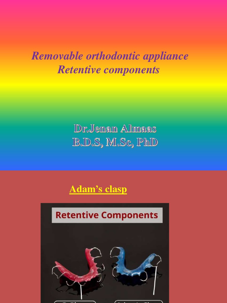 Removable Orthodontic Appliance Retentive Components PDF Anatomical