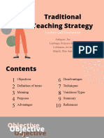 Traditional Teaching Strategy (Lecture & Discussion)