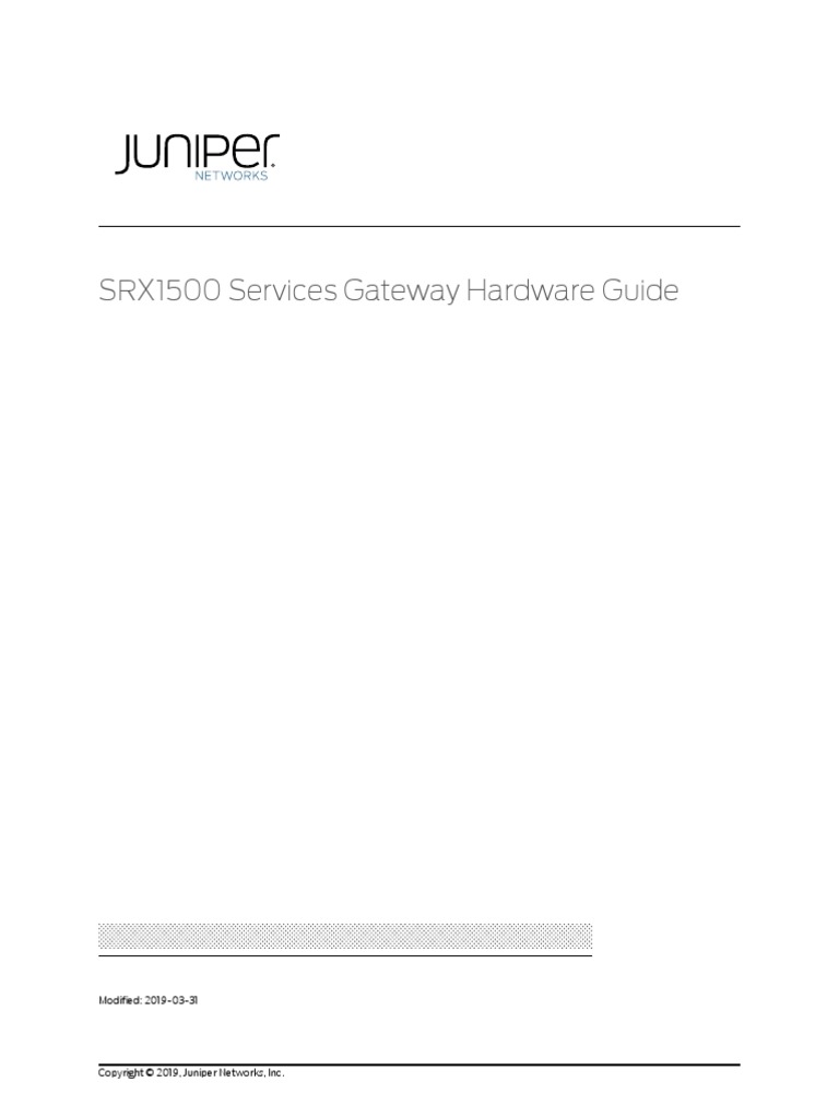Juniper SRX1500 Hardware Guide PDF Power Supply Command Line
