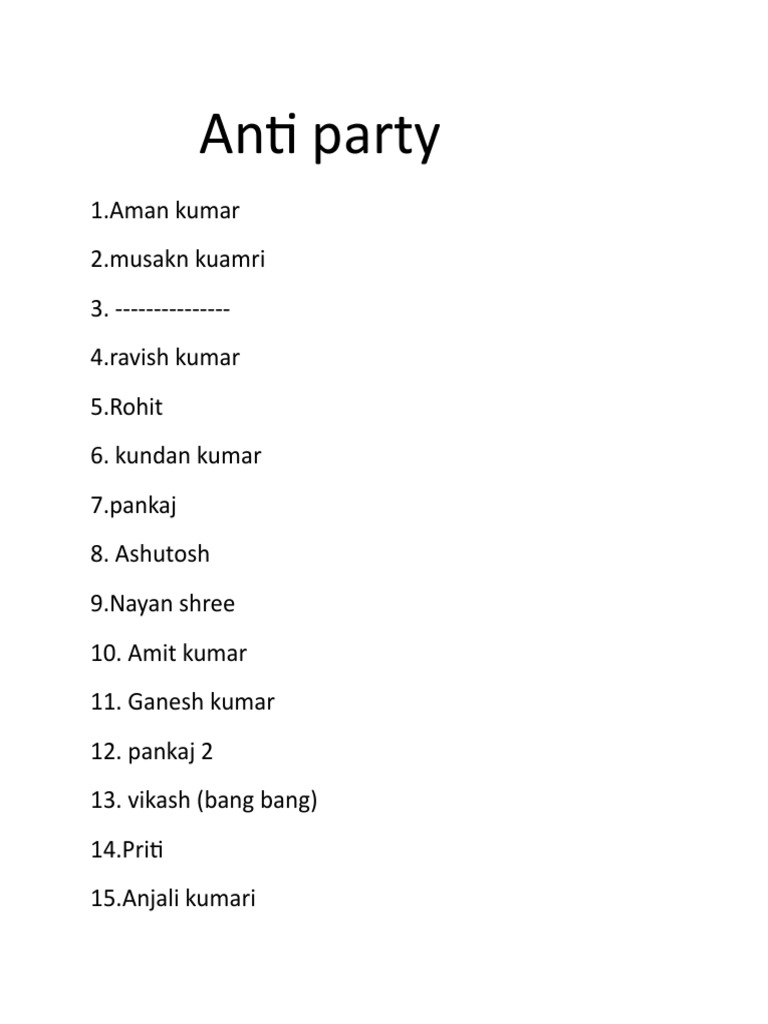 Anti Party | PDF