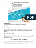Lesson 8 - Planning For Career Development: Learning Objectives