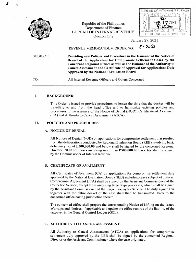 BIR RMO No. 8-2021 | PDF | Government Finances | Taxes