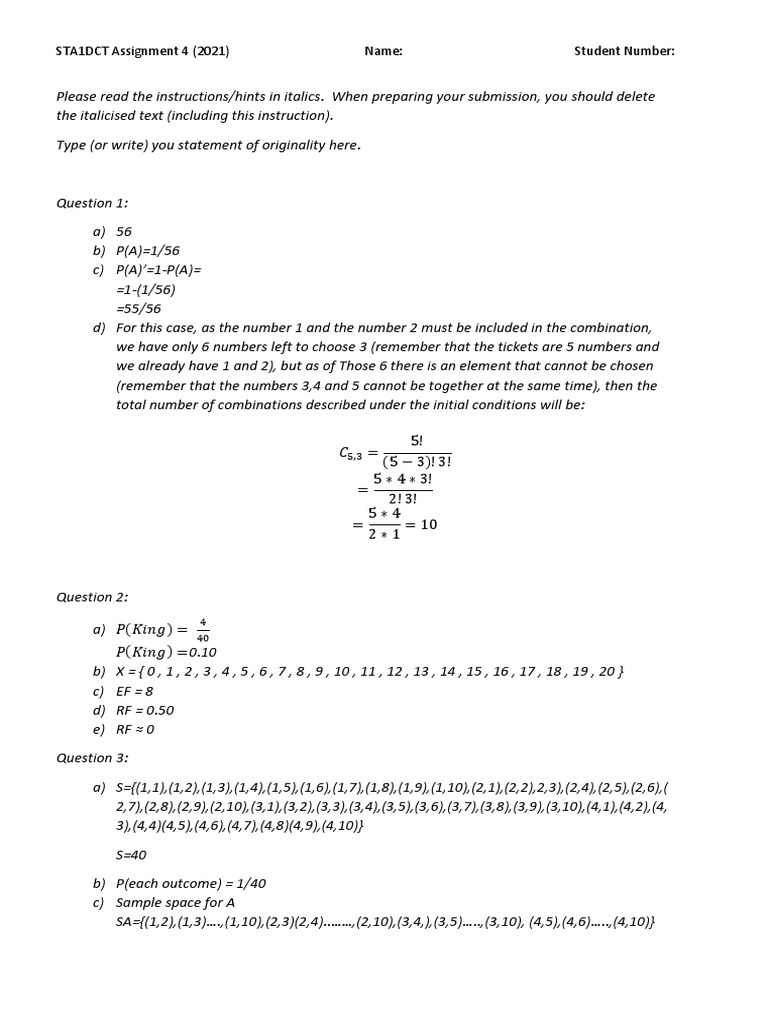 Probability of Card Draw Outcomes | PDF