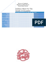 Attendance Sheet For The Month of December: Diocese of Antipolo Ministry of Altar Servers Sacred Heart Parish