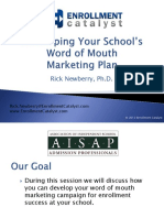 Developing Your Schools WOM Marketing Plan AISAP SI Workshop