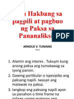 Mga Hakbang Sa Pagpili at Pagbuo NG Paks