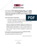 DECLARACIÓN JURADA - Tercera Persona Responsable Del Pago de La Pensión Del Alumno