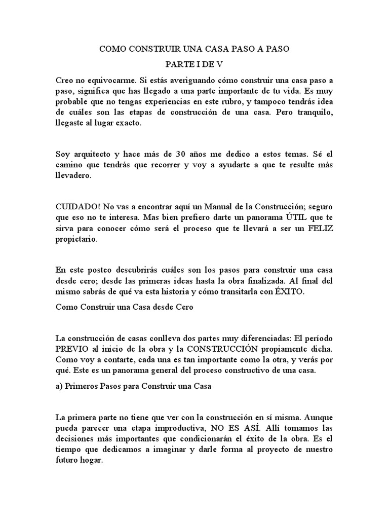 Como Construir Una Casa Paso A Paso I | PDF | Arquitecto, image size:768x1024