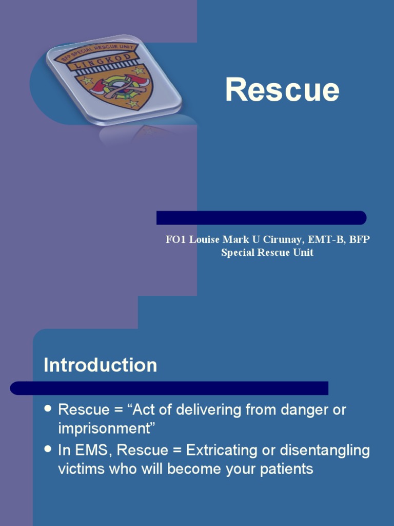 Rescue FO1 Louise Mark U Cirunay, EMTB, BFP Special Rescue Unit PDF