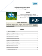 Noções de departamentalização em administração pública