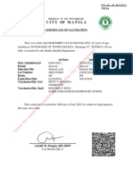 Manila vaccination certificate