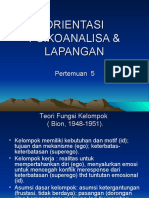 Pertemuan 5 Orientasi Psikoanalisa & Lapangan