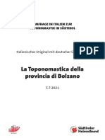 Umfrage in Italien Toponomastik Juli 2021