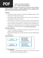 Cs8494 - Software Engineering Unit - Ii Software Requirements