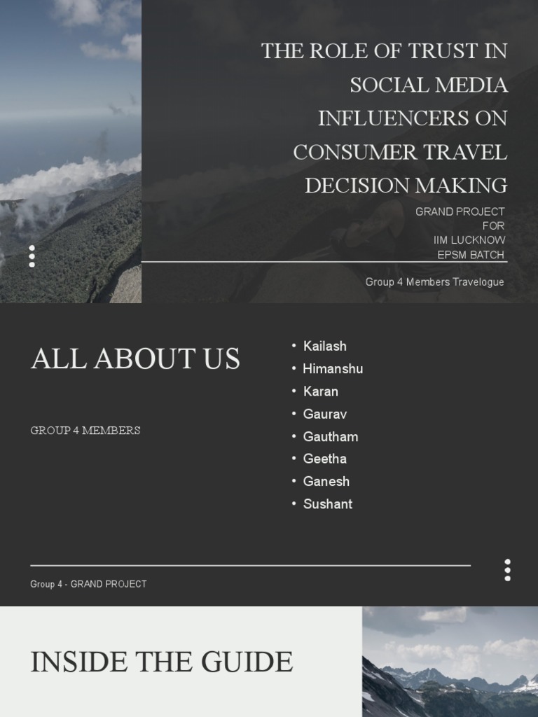 The Role of Trust in Social Media Influencer's On Consumer Travel ...
