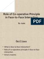 Co-Operative Principle in Face-To-Face Interaction