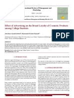 Effect of Advertising On The Brand Loyalty of Cosmetic Products Among College Students (#355868) - 367584