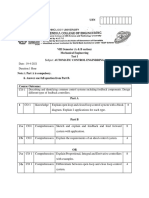 VIII Semester (A & B Section) Mechanical Engineering Test I