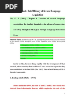 Five Periods: Brief History of Second Language Acquisition