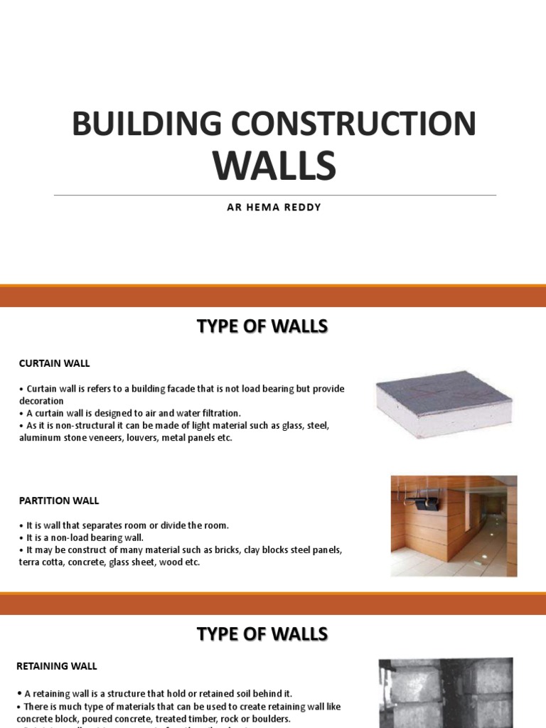 Types of Construction Walls | PDF | Wall | Sand