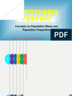 Hypothesis Testing: Concepts On Population Mean and Population Proportion