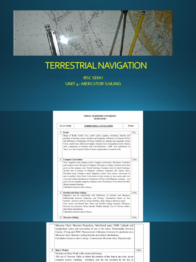 Unit 4 Mercator Sailing PDF Latitude Longitude