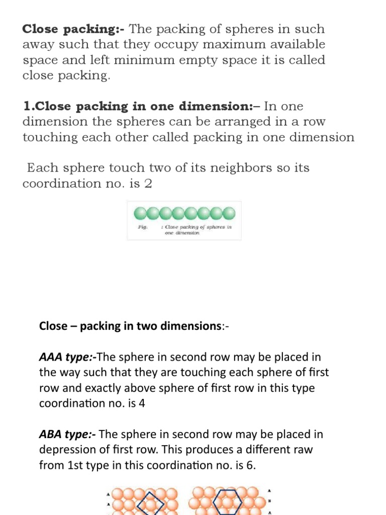 Sphere Arrangement in Close Packing | PDF