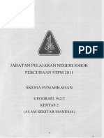 Skema Percubaan STPM Geografi Kertas 2 STPM Negeri Johor 2011
