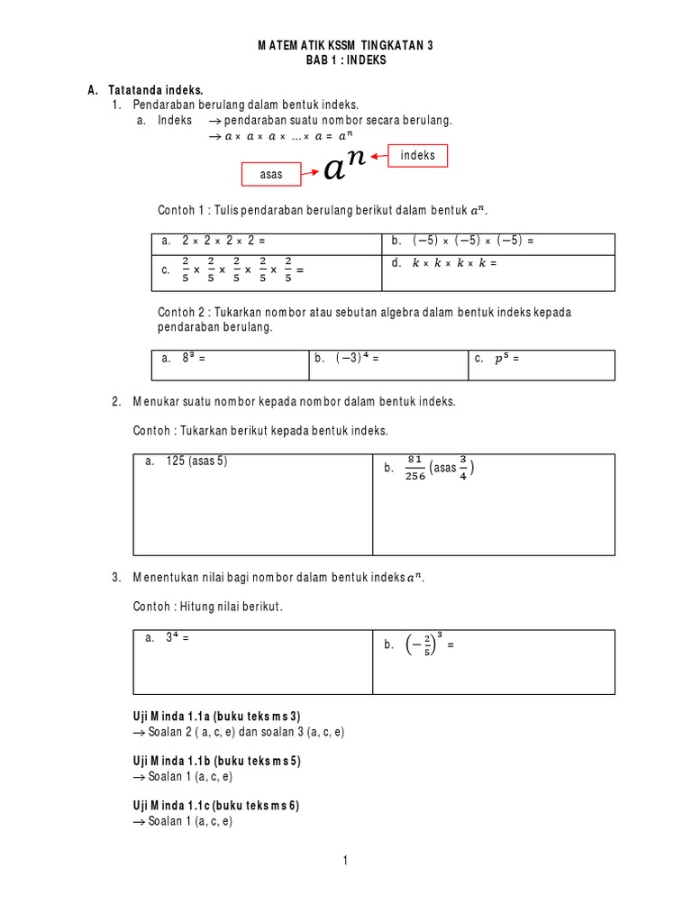 Mate T3 Bab 1 Indeks Pdf