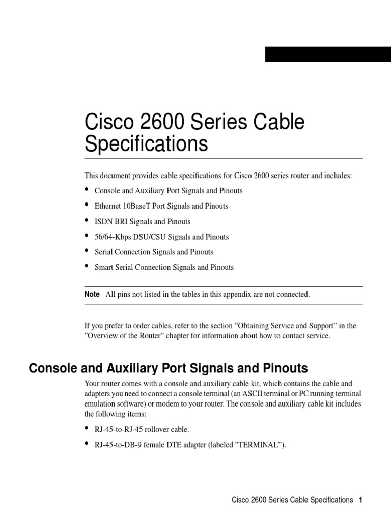 Cables Cisco Pinout PDF Equipment Physical